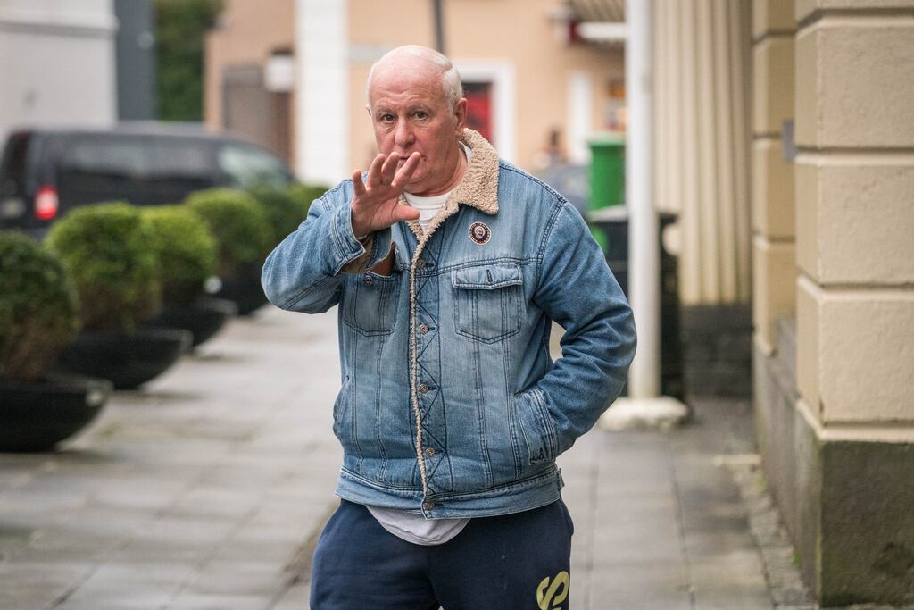Christopher McCarthy, 74, with an address at Richmond Court, Mount Kennett, Dock Road, Limerick, leaving Castlebar District Court after a previous appearance. Photograph: Keith Heneghan