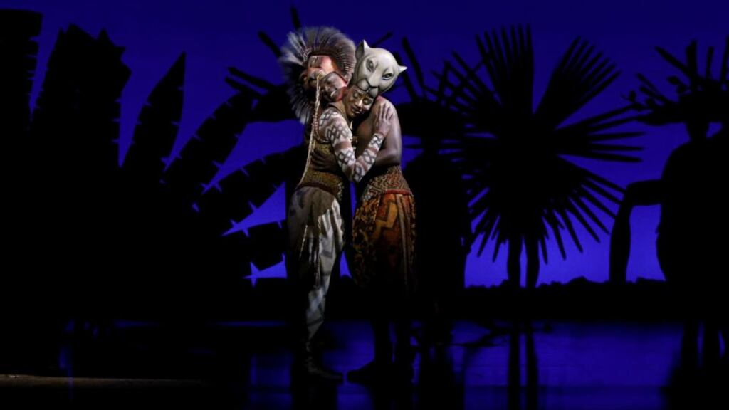 Pride of place: Carol Stennett as Nala (left) and Nicholas Nkuna as Simba in ‘The Lion King’ at the Bord Gais Energy Theatre, Dublin. Photograph: Niall Carson/PA Wire