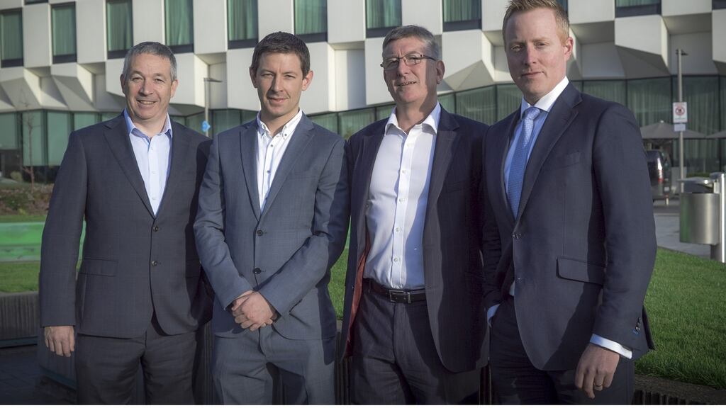 Niall McEvoy, manager of high potential start ups at Enterprise Ireland; Circit chief executive David Heath; Circit operations director David O’Connor, and Ulster Bank chief administrative officer Ciarán Coyle.
