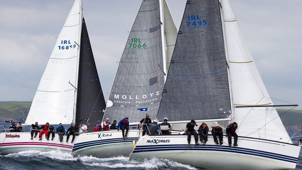 Bad Company, X-Rated and Maximus in action competing in Class 2  at the O’Leary Life Sovereign’s Cup 2019 organised by Kinsale  Yacht Club. Photograph: David Branigan/Oceansport