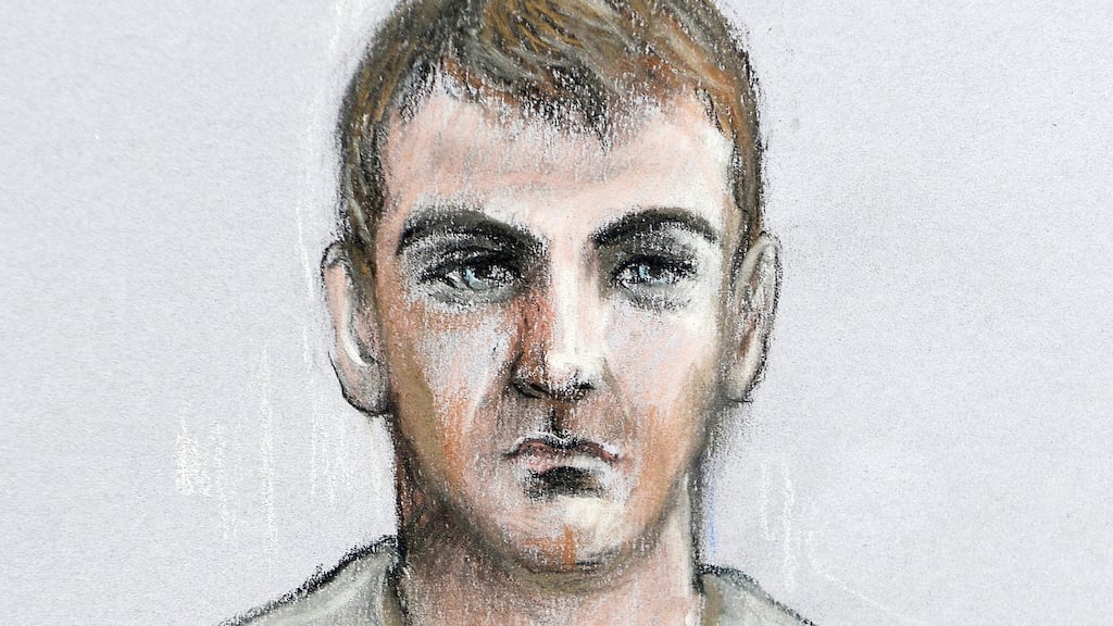 Court artist sketch by Elizabeth Cook of Ciaran Maxwell. Photograph: Elizabeth Cook/PA