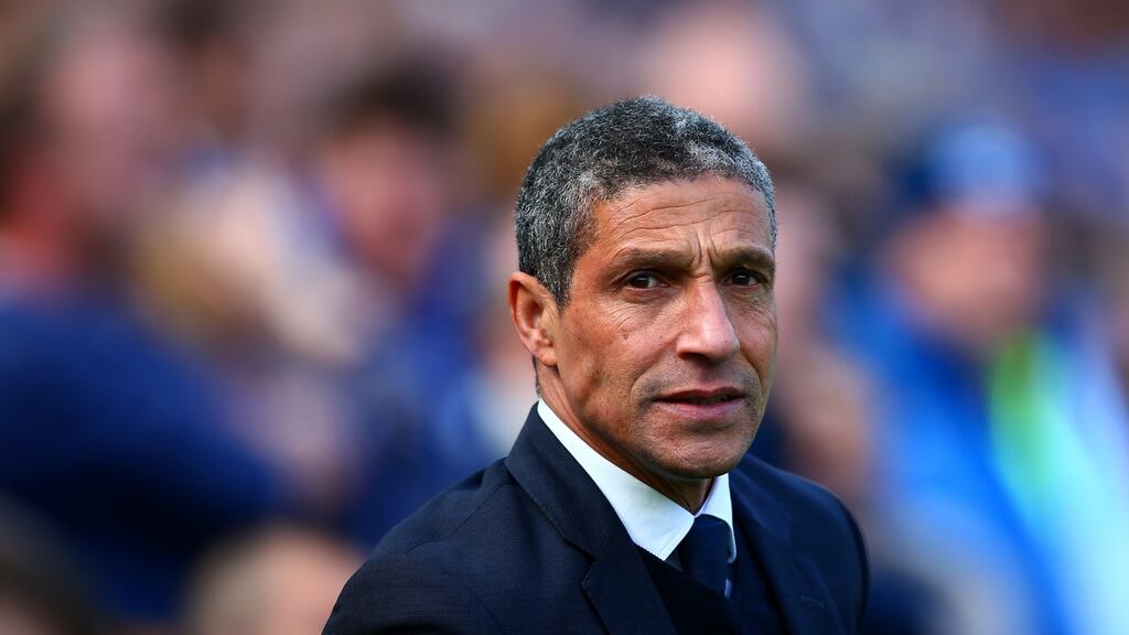 In the space of a season Brighton & Hove Albion have jumped from 20th to third under the guidance of manager Chris Hughton. Photograph: Dan Istitene/Getty Images