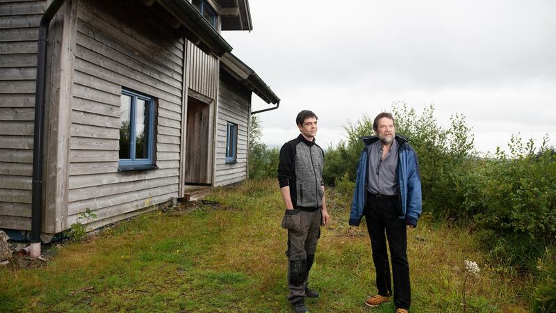Ben Gabriel and his son, Jason, at the house that Ben built in Derrykeel, Co Galway. Photograph: Andrew Downes, xposure
