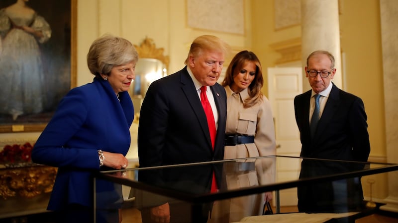 First lady fashion: the Trumps with Theresa and Philip May at Downing Street. Photograph: Carlos Barria/Reuters