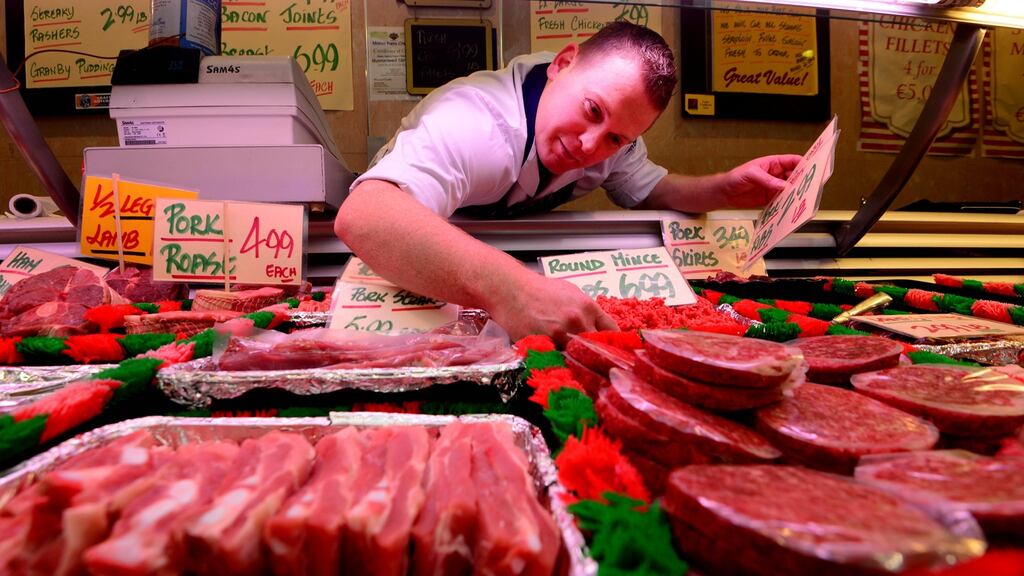 Ben Fox butcher at Fays on Thomas Street.Photograph: Cyril Byrne