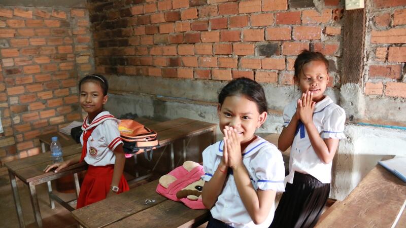 Children at the Cambodia Asean International School in Anlong Veng, northern Cambodia. Photograph: Nevenka Lukin