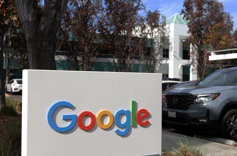 A sign in front of a Google office in Mountain View, California. Google's parent company is Alphabet. Photograph: Justin Sullivan/Getty Images
