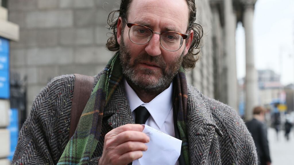 David Andrews Jr (better known as David McSavage) at the Four Courts. Photograph: Collins