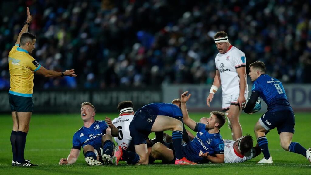 Frank Murphy awarded 15 penalites against Leinster in their defeat to Ulster. Photograph: Oisin Keniry/Getty