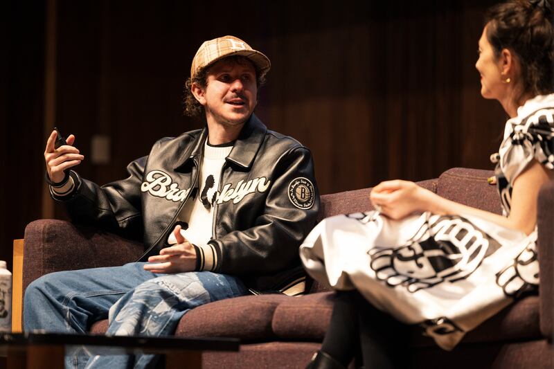 Kid Super, aka Colm Dillane, in conversation with Natalie B Coleman at the RIAM during Irish Design Week. Photograph: Rich Gilligan
