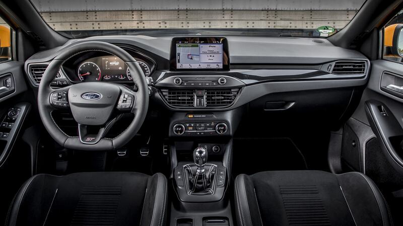 Inside, the Focus has been fitted with Recaro seats in the front and an engaging steering wheel