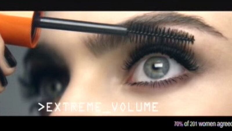 Screen grab from the British Advertising Standards Agency (ASA) of a Rimmel mascara ad featuring Cara Delevingne.