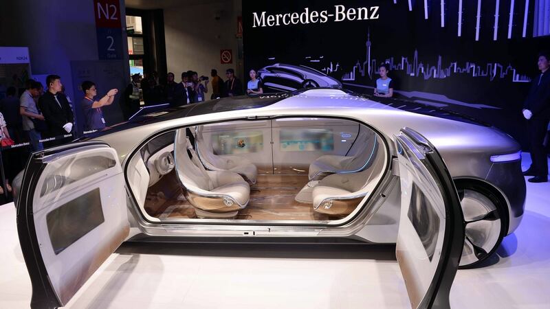 A driverless car from Mercedes-Benz on display at a Consumer Electronics Show. Photograph: str/afp/getty images