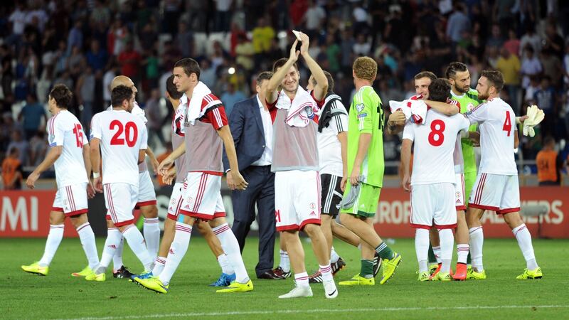 Georgia celebrate after beating Scotland in 2015. Photo: Getty Images