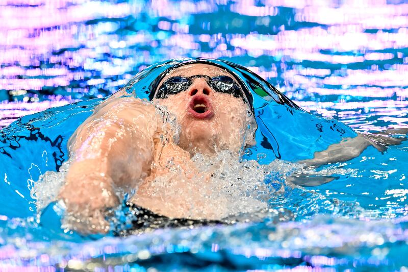 Ireland’s John Shortt in action in the 200m backstroke in Doha. Photograph: Giorgio Scala/Inpho