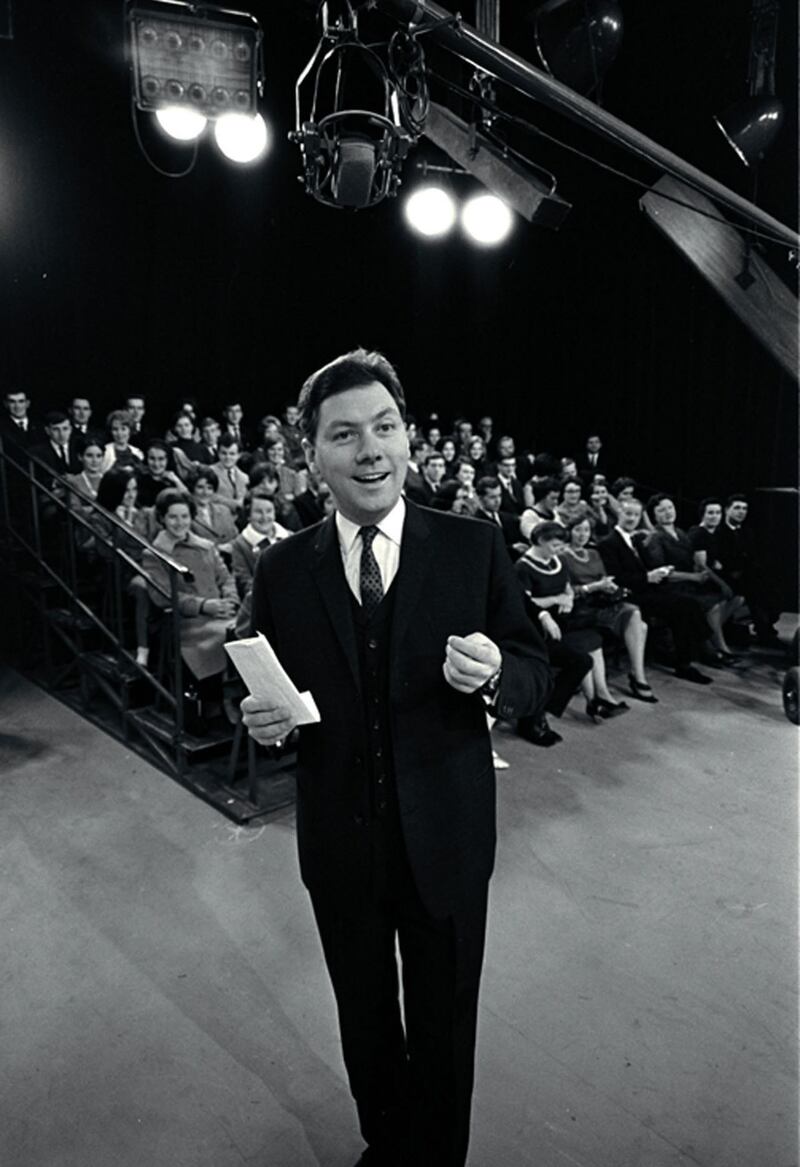 Gay Byrne, on the set of The Late Late Show in 1966. John Naughton, long-time television critic of The Observer, reckoned The Late Late Show to be the 'only example in history of an intelligent chatshow with a large audience'. Photograph: © RTE Stills Library