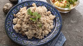 Duck and coconut rice with pineapple and chilli