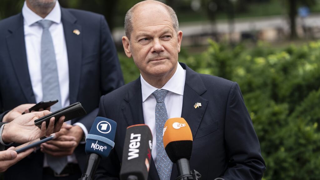 Olaf Scholz: “We are talking about a lot of additional money for Europe and for Germany.” Photograph: Bloomberg