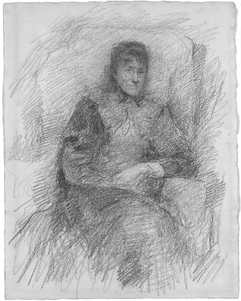 Sarah Purser sketched by John Butler Yeats, 1896-1898. Photograph: Limerick City Gallery of Art