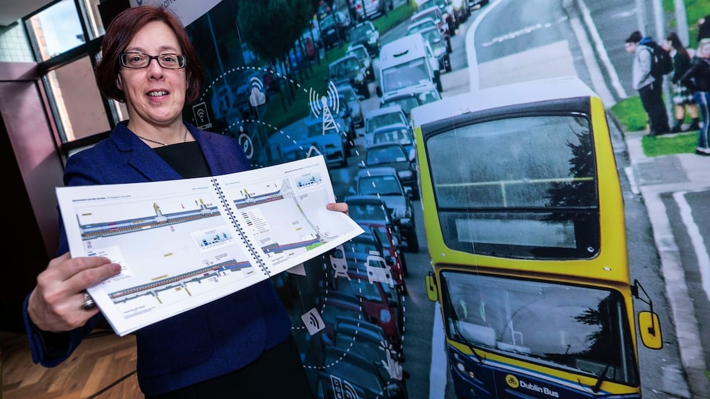 NTA chief executive Anne Graham at the  launch of the second round consultation on the Core Bus Corridor Projects in Dublin on Wednesday. Photograph: Julien Behal Photography