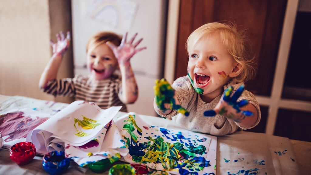 Don’t despair if you struggle to find the time – and frankly, the will – for full-blooded painting sessions with small children at the kitchen table. Photograph: iStock