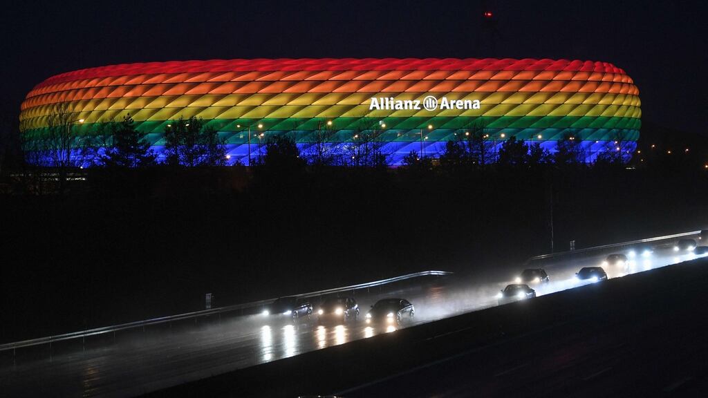 Uefa rejected plans by the city of Munich to light the Allianz Arena in rainbow colours for the Germany-Hungary Euro 2020 match. Photo: Andreas Gebert/AFP via Getty Images