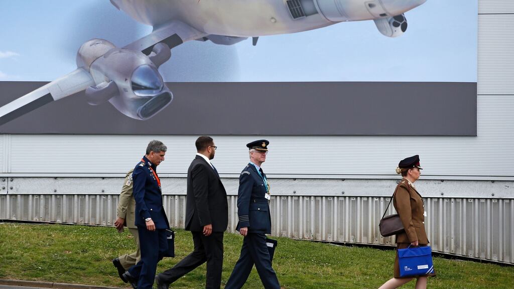 Attendees at the Farnborough Airshow, south west of London:  participants report a lower level of dealmaking than in recent years.