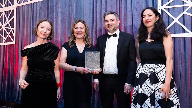 Collette Burns, architect, TU Dublin, presents the house extension refurbishment to the DMVF Architects team