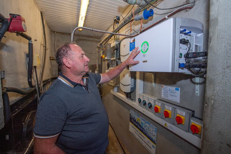 Farmer Dinny Galvin from Lispole, near Dingle, on his farm where he is using reheat technology. Photograph: Domnick Walsh