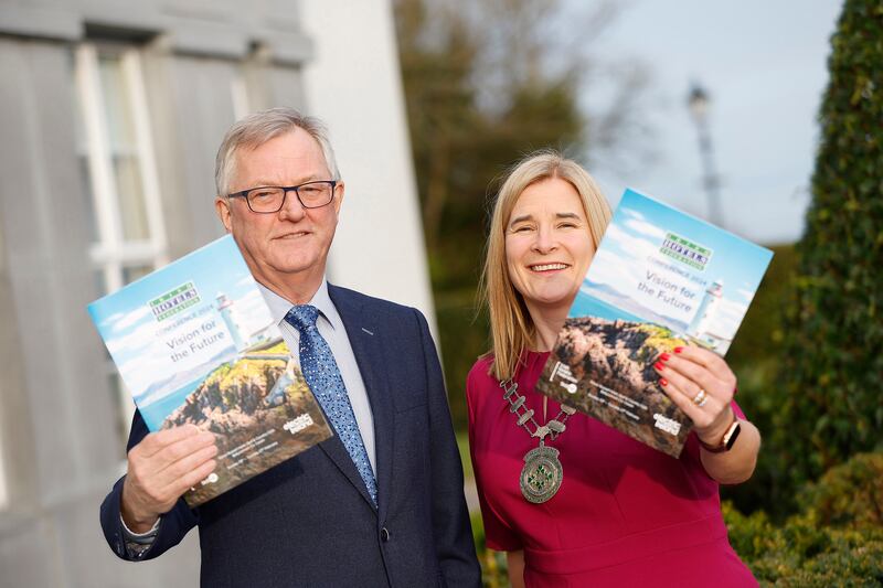 President of the Irish Hotels Federation Denyse Campbell and chief executive Tim Fenn at the 86th annual conference. Photograph: Julien Behal Photography