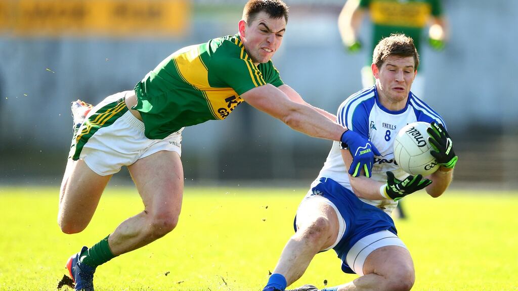 Monaghan’s Darren Hughes: ruled out for several weeks due to a medial ligament injury. Photograph: Cathal Noonan/Inpho