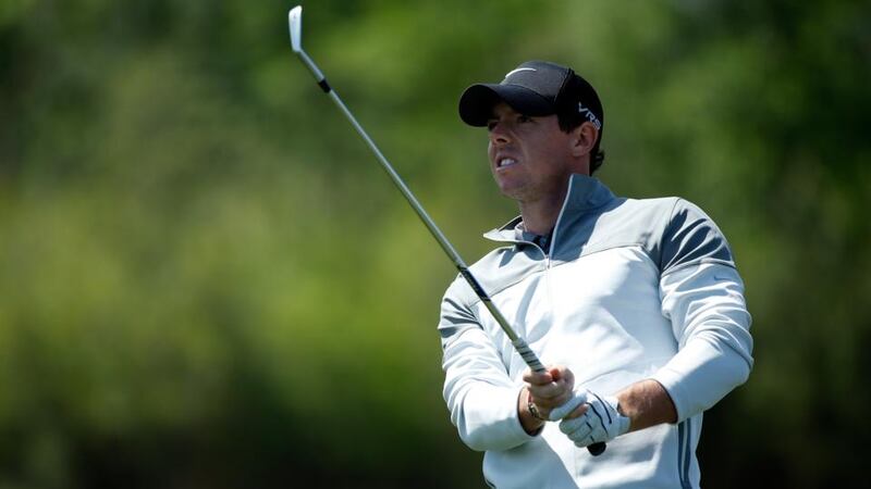 Rory McIlroy watches his shot on the eighth hole during round two of the Shell Houston Open in Humble, Texas. Photograph: Scott Halleran/Getty Images