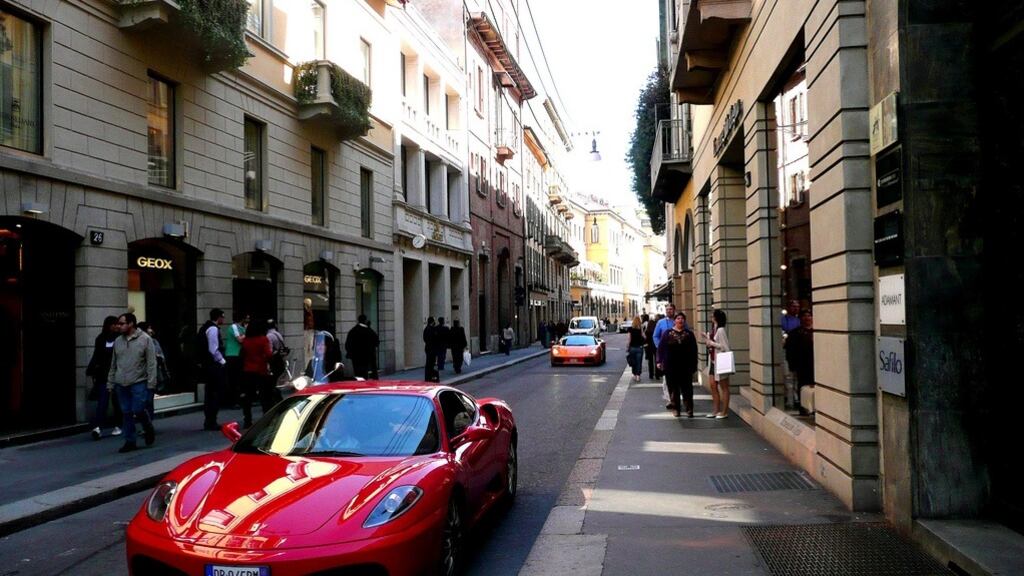 Via Monte Napoleone in Milan where rents rose by 41.2 per cent