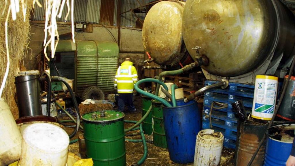 Part of a processing plant at Carrickedmund near the Louth /Armagh border where customs officers uncovered a diesal laundering operation. Photograph: Tom Conachy