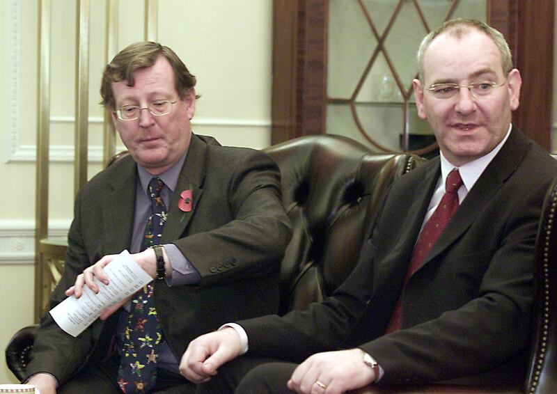Newly elected first minister David Trimble and deputy dirst minister Mark Durkan in 2001