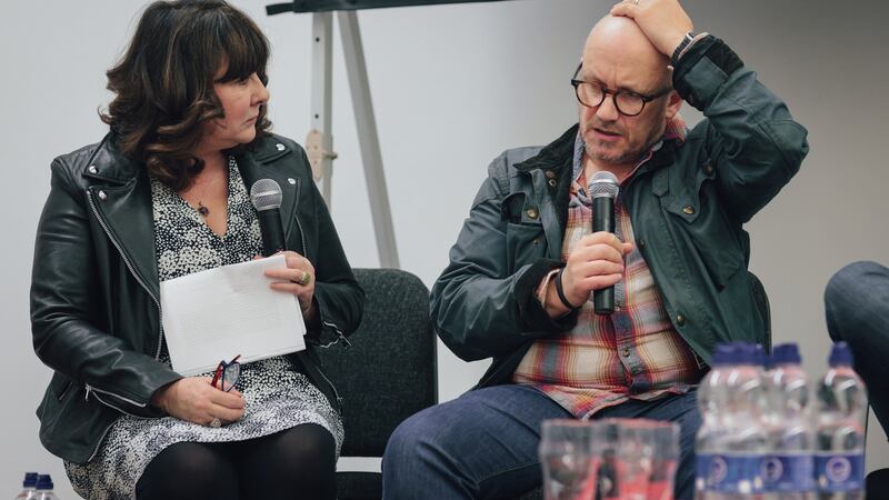 Dr Susan Liddy (left), who led the Raising Films research, with director Lenny Abrahamson. Photograph: VMDIFF