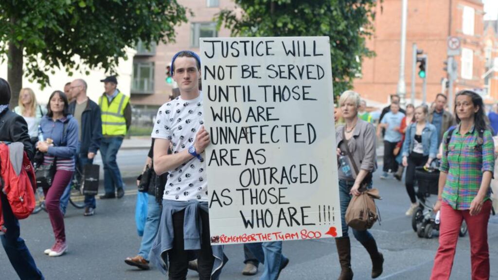 Some of those who attended a vigil in memory of babies who died at mother and baby homes across the State. Photograph: Alan Betson/The Irish Times