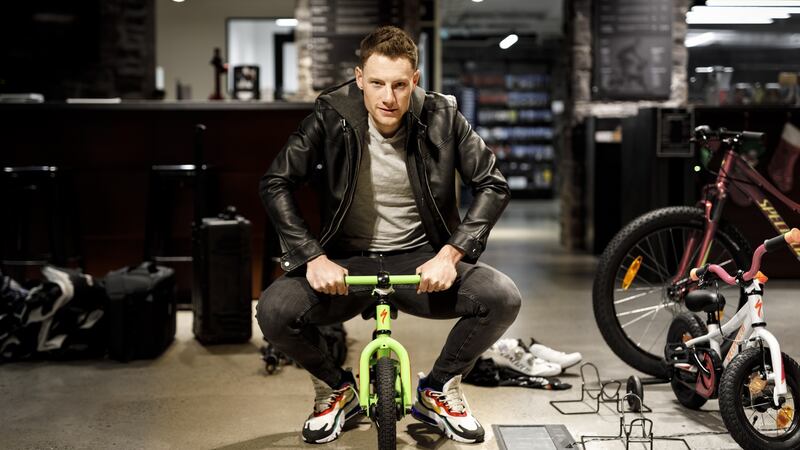 Sam Bennett (Deceuninck-QuickStep) at the Specialized Ireland HQ, Citywest, December 21st. Photograph: Shane Stokes