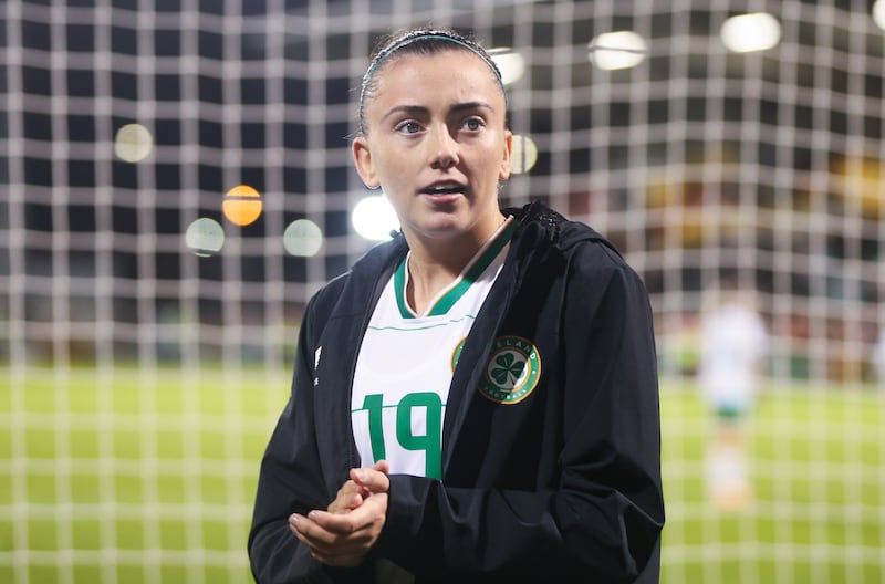 Young Irish winger Abbie Larkin. Photograph: Tom Maher/Inpho