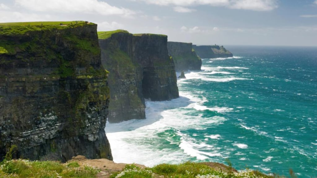 A woman is recovering in hospital after having taken the trail between Doolin and Hags Head, where she lost her footing north of O’Brien’s Tower at the Cliffs of Moher. File photograph: Getty Images