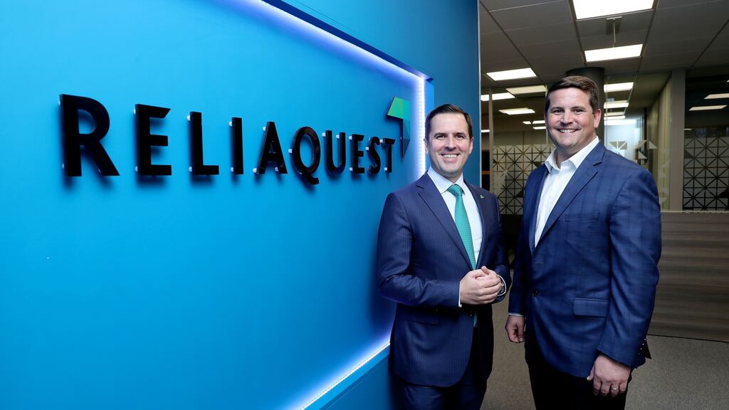 Martin Shanahan, IDA Ireland chief executive and Brian Murphy, chief executive and founder of ReliaQuest. Photograph: Maxwell Photography