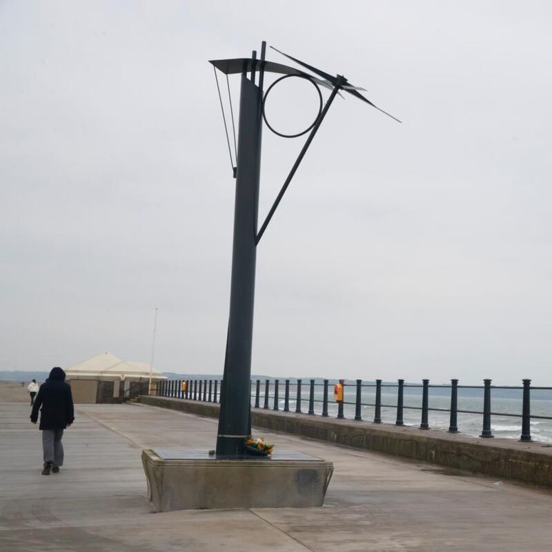 The memorial sculpture dedicated to the four Air Corps members killed in the crash. Photograph: Patrick Browne