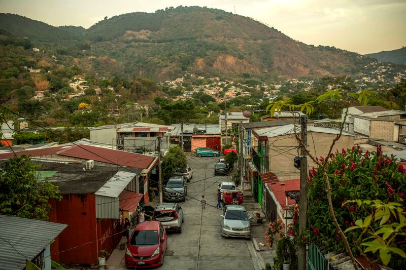 A street in the working class neighbourhood of Los Nogales, El Salvador, where Kilmar Abrego Garcia spent most of childhood. Photograph: Daniele Volpe/New York Times