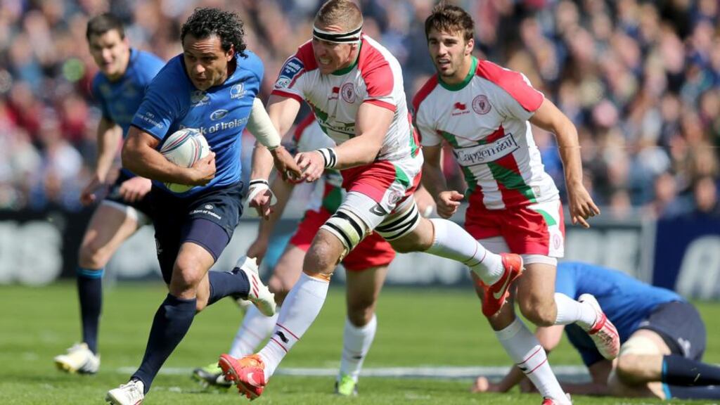 Isa Nacewa in action for Leinster in the Challenge Cup semi-final against Biarritz in 2013. The utility back has not played professional rugby since retiring at the end of that season. Photograph: Dan Sheridan/Inpho