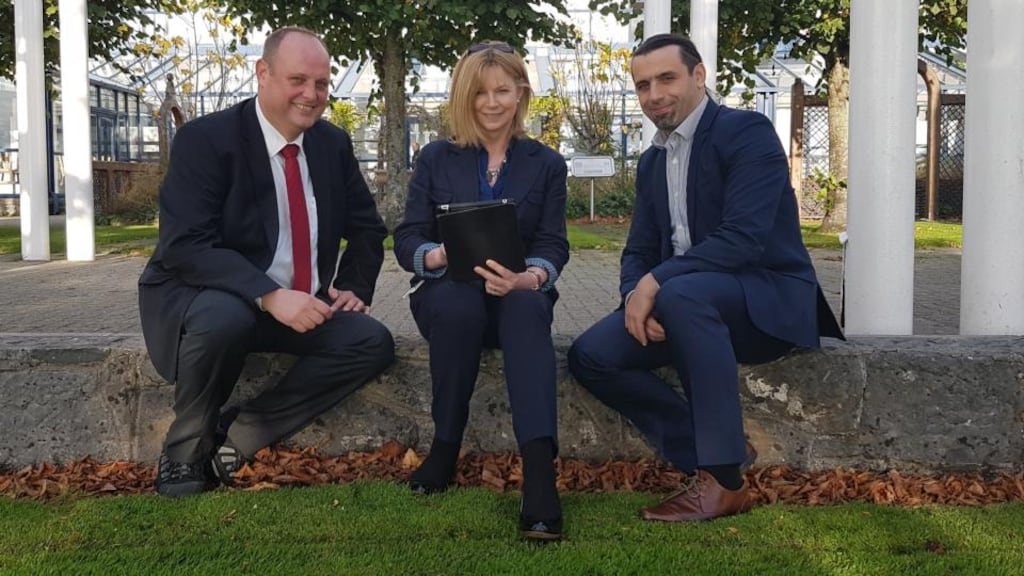Lero researcher Dr Markus Helfert; director of the business informatics group at Dublin City University Beatrice Heneghan; and Limerick City and county council head of digital strategy Dr Mihai Bilauca: the joint Limerick Enterprise Architecture project will provide insights on the environment and local services by capturing data from thousands of sensors. Photograph: Denis Tierney
