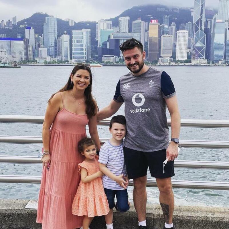 Danika Duffy and family in Hong Kong