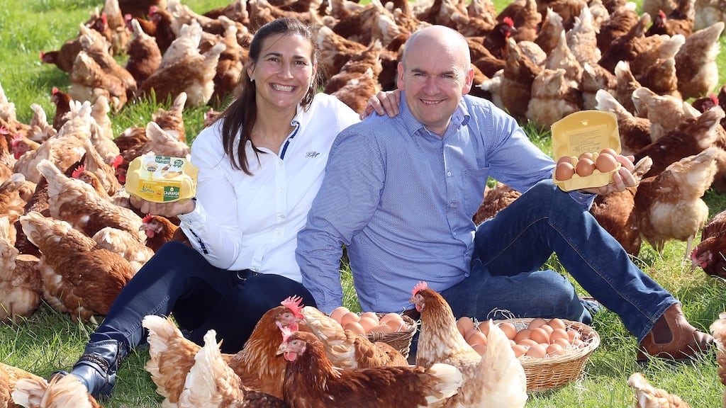 John and Eileen Hall of Cavanagh Eggs. Photograph: John McVitty