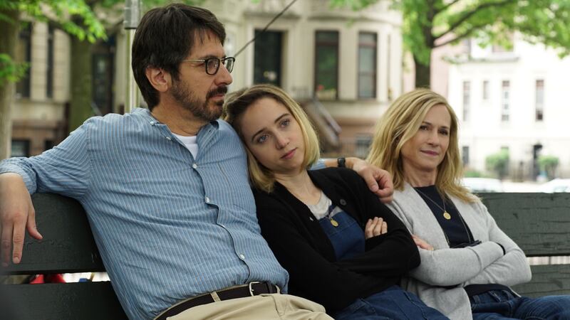 From L to R: Ray Romano as ‘Terry’, Zoe Kazan as ‘Emily’ and Holly Hunter as ‘Beth’ in The Big Sick. Photograph: Nicole Rivelli