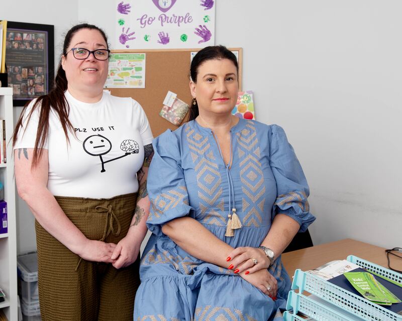 Sonya Fitzmaurice and Natalie O’Reilly (L-R) at Longford Women’s Link. Photograph: Brian Farrell