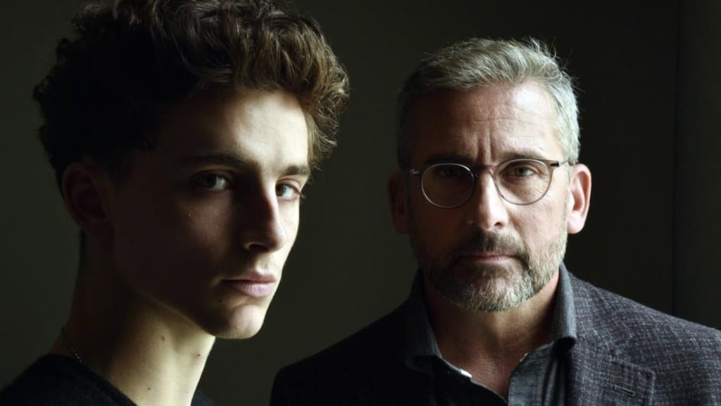 Beautiful Boy: Timothée Chalamet and Steve Carell. Photograph: Chris Pizzello/Invision/AP